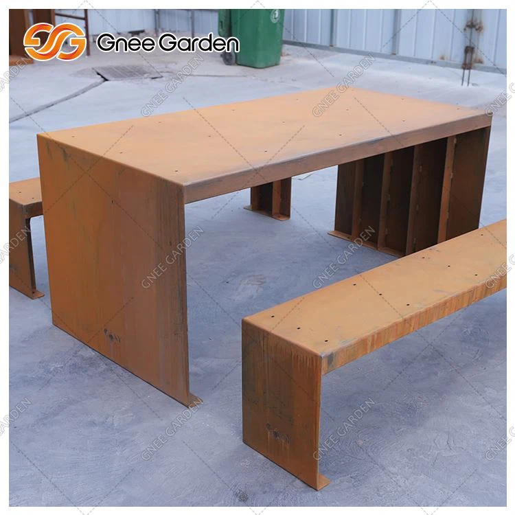 Meubles de rangement en bois de Corten en acier