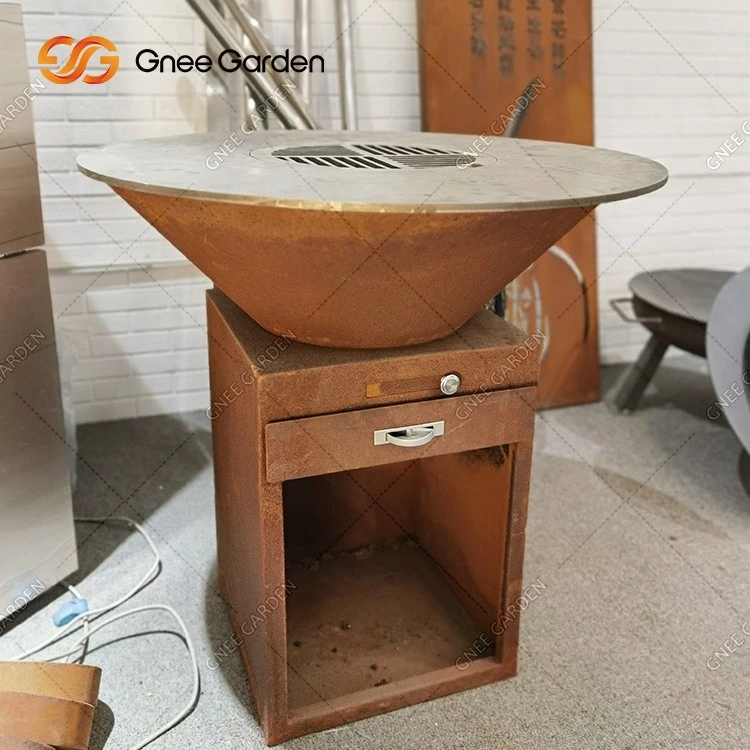 Corten Steel outdoor kitchen grill