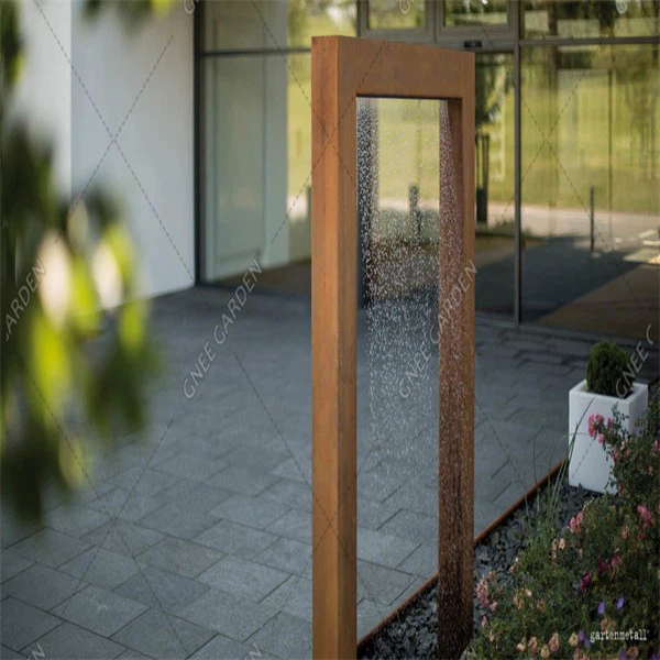 Outdoor Waterfall Fountain Design Modern Large Outside Corten Steel Water Feature