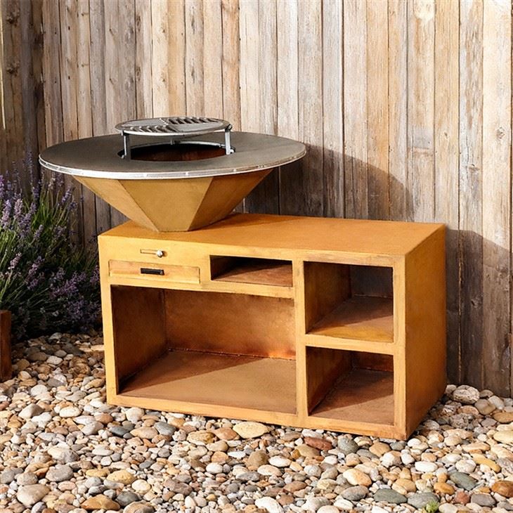 Barbeque Corten Steel Grill pour cuisine extérieure