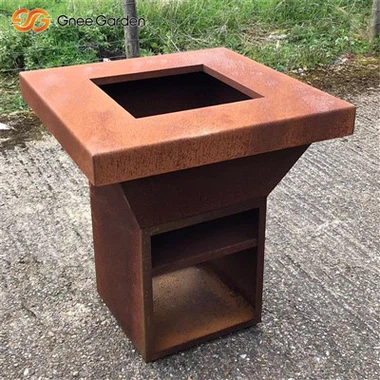 Corten Steel Rusty Finis Finis Wood Finage avec joint