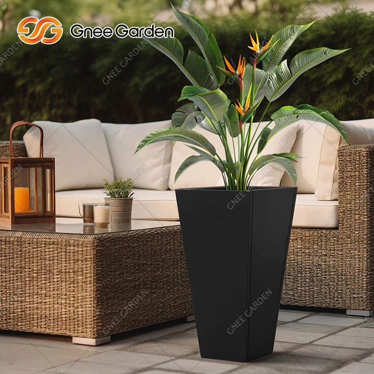 Tall Tapered Galvanized Steel Planter